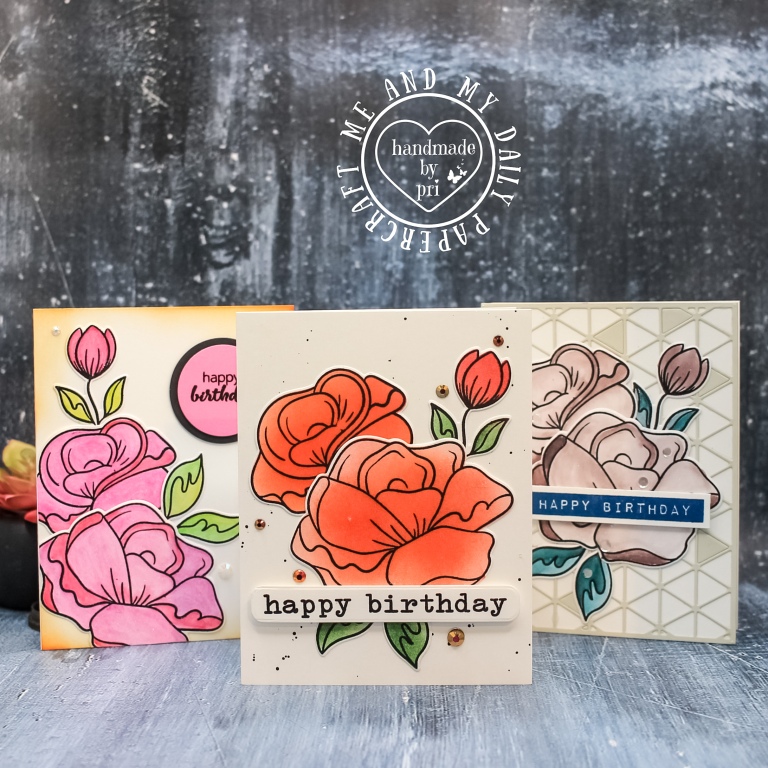 Same Stamp Set, Different Colouring Mediums – Me And My Daily Papercraft
